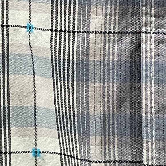 MARMOT Men's (VTG) Short Sleeve Button Down Plaid Shirt, Gray/Aqua - XXL - Picture 5 of 11